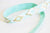 Ruban élastique motif Aztèque vert or EFJF, fabrication bijoux,bracelet EVJF,ruban mariage,scrapbooking,16mm,1 mètre-G1850