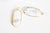 Pendentif hexagone howlite,pendentif pierre, support doré,création bijou,pierre naturelle,bijou pierre, howlite naturelle,37mm- G1960