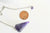 Pendule radiesthésie améthyste naturel chaine argent, pendule magnétisme, litotherapie,création bijoux,23cm, l'unité G6737