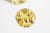 Pendentif médaille ronde martelée laiton brut,non percé, sans nickel,médaille dorée,laiton brut, médaille ronde,35mm,lot de 2,G2758