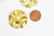 Pendentif médaille ronde martelée laiton brut,non percé, sans nickel,médaille dorée,laiton brut, médaille ronde,35mm,lot de 2,G2758