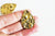 Pendentif laiton doré goutte martelé, breloques laiton brut sans nickel pour création bijoux géométrique,33x23mm, lot de 2, G3194