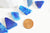 Perle triangle agate bleue en pierre naturelle pour création bijoux en agate naturelle,perle pierre,18-39mm,les 5 perles,G3186