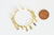 Créoles laiton doré 16k zircon cristal multicolore bijou doré, oreille percée, cadeau anniversaire,paire boucles cristal, 51mm,la paire,G018-Gingerlily Perles