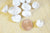 Perle acrylique transparent or, Perle formes mélangées pour création bijoux, 13.5-27mm, lot de 10 G5367