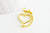 Pendentif rotatif coeur doré pour résine epoxy UV, pendentif en zamac dore,bijou mobile création bijoux,31mm,l'unité G3486