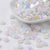Perle coeur plastique blanc irisé,pendentif acrylique,perle,création bijoux plastique coloré, 8mm, lot de 30 (5.7gr)  G3490