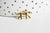 Breloque leopard laiton doré 18k cristal,sans nickel,création bijoux,pendentif panthère ,16mm lot de 2 G3567