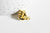 Breloque main poing laiton doré 18k ,Pendentif zircon pour création de bijoux,14mm, l'unité G3565
