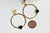 Boucles puces acier doré coeur émail noir, bijoux doré création bijoux minimaliste,sans nickel,la paire, boucle acier,55mm G3450-Gingerlily Perles