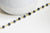 Chaine dorée perle cristal noir, chaine collier,création bijoux , chaine lunettes,chaine fantaisie  6x4mm,vendue au mètre,G3460