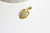 Pendentif fraise laiton doré 18K et zircons,breloque laiton fraise, bijoux doré,18.8mm, l'unité G3643