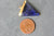 Pendentif triangle sodalite bleu naturelle, fournitures créatives, pendentif pierre, support doré, création, pierre naturelle, 34mm G3932