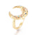 Bague laiton doré lune zircon coloré, creation bijoux,bague femme cadeau anniversaire, support bague laiton doré,17mm, l'unité G4256-Gingerlily Perles