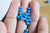 Grosses perles de rocaille bleues irisées, fourniture créative, perles rocaille, grosse perles, bleu transparent irisé,10 grammes,4mm G3813