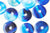Pendentif donut chalcédoine bleue,pendentif chaldécoine naturelle, pendentif pierre, pierre teintée,30x5mm, l'unité G3978