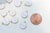 Pendentif rond constellation laiton doré zircon émail blanc, un pendentif céleste du signe horoscope astrologique,15mm G3715