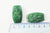 Pendentif tête de Bouddha verre imiation jade vert, perle inde bouddhisme spiritualité,perle voyage inde,34mm,l'unité, G4325