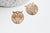 Pendentif estampe filigrane chouette hibou laiton or rose, Pendentif très fin et léger pour création de bijoux,18mm, Lot de 2, G4118