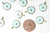 Pendentif médaille rond étoile émail bleu laiton doré, pendentif laiton émaillé,sans nickel,18mm, l'unité G4271