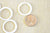 Perle anneau nacre blanche naturelle, fourniture créative, perle cercle, coquillage blanc, création bijoux, 25mm, lot de 5,G2974