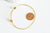 Bracelet réglable jonc lisse acier doré,bracelet doré,création bijoux,jonc acier chirurgical,sans nickel, bracelet acier doré, 63-65mm,G2915-Gingerlily Perles
