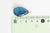 Pendentif goutte agate bleu support doré, pendentif pierre agate naturelle verte,création bijoux en pierre naturelle, 32mm, l'unité,G2040