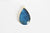 Pendentif goutte agate bleu support doré, pendentif pierre agate naturelle verte,création bijoux en pierre naturelle, 32mm, l'unité,G2040