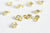 Pendentif rond doré 24 carats cristal blanc,pendentif cristal, pendentif doré cristal, création bijoux,6mm, les 10 G5430