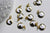 Pendentif rond doré lune étoiles émail blanc, Pendentif pour femme en métal doré pour la création de bijoux,12.5mm,l'unité G4736