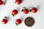 Pendentif pomme émaillé rouge zamac argenté,pendentif fruit création bijoux, pendentif doré, 18.5mm,l'unité G4299