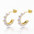 créole bambou doré émail blanc,bijoux doré,création bijoux, oreille percée, la paire,21mm,G016-Gingerlily Perles
