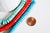 perles rondes rondelles turquoise rouge,fournitures créatives, perles corail, fabrication bijoux,perle Heishi, fil de 110 perles,10x4mm-G989