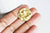 Pendentif médaille ronde martelée laiton brut,non percé, sans nickel,médaille dorée,laiton brut, médaille ronde,24mm,lot de 5, G2560