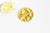 Pendentif médaille ronde martelée laiton brut,non percé, sans nickel,médaille dorée,laiton brut, médaille ronde,24mm,lot de 5, G2560