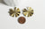 Pendentif rond éventail plié laiton brut, pendentif apprêt doré sans nickel en laiton brut,30mm,lot de 2, G3184