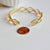 Bracelet jonc réglable doré losange 14k, fournitures créatives, laiton doré, bracelet original, bijoux, bracelet doré, 50mm G4698-Gingerlily Perles
