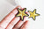Ecusson brodé à repasser étoile dorée customisation vêtement, écusson thermocollant,patch écusson brodé,39mm,les 2,G2855