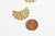 Pendentif médaille soleil laiton brut, un apprêt doré sans nickel,une médaille dorée en laiton brut,30x20mm,lot de 2 G4681