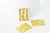 Pendentif médaille rectangle martelée laiton brut, apprêt doré, sans nickel,médaille dorée,laiton brut, médaille carré,25mm,lot de 2- G1189
