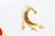 Pendentif doré lune étoiles émail résine, Pendentif pour femme en métal doré pour la création de bijoux,45mm,l'unité G5335