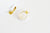 créole bambou doré émail blanc,bijoux doré,création bijoux, oreille percée, la paire,21mm,G016-Gingerlily Perles
