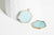 Pendentif hexagone jade bleu turquoise,pendentif pierre,support doré,pierre naturelle,bijou pierre, jade naturel,30-31mm-G5419
