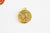 Pendentif rond doré lune étoiles émail résine, Pendentif pour femme en métal doré pour la création de bijoux,22mm,l'unité G6199