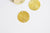 Pendentif médaille cerle texturée laiton brut, apprêt doré, sans nickel,médaille dorée,laiton brut, médaille ronde,20mm,lot de 2- G1840
