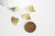Pendentif triangle éventail plié laiton brut, apprêt doré, sans nickel, Pendentif doré,laiton brut,19mm,lot de 5 - G115