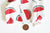 Pochette bijou coton imprimé pastèque,rangement bijoux, pochette cadeau, emballage bijou,pochon bijou, longueur 14cm,l'unité,G1782