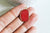 Pendentif oval jade rouge , Pendentif bijou pierre naturelle, pendentif pierre naturelle,jade naturel,25mm, l'unite G4101