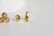 Boucles puces acier doré triskel, bijoux doré, fournitures créatives, création bijoux,triskel,sans nickel,la paire, boucles acier,9mm-G1719-Gingerlily Perles