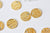 médaille ronde dorée acier inoxydable texturé, une jolie médaille dorée pour créer vos bijoux, 12mm, lot de 10 G4633